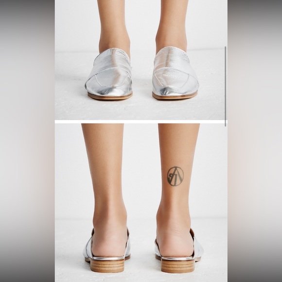 Free People loafer mule silver Sz 6.5 - Picture 8 of 13